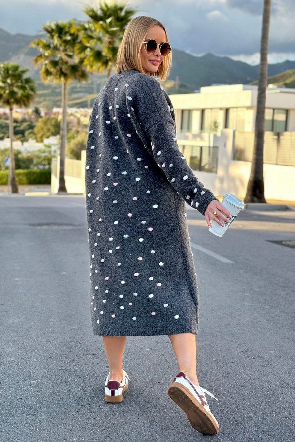 Długi kardigan oversize Ellen Grafit 1