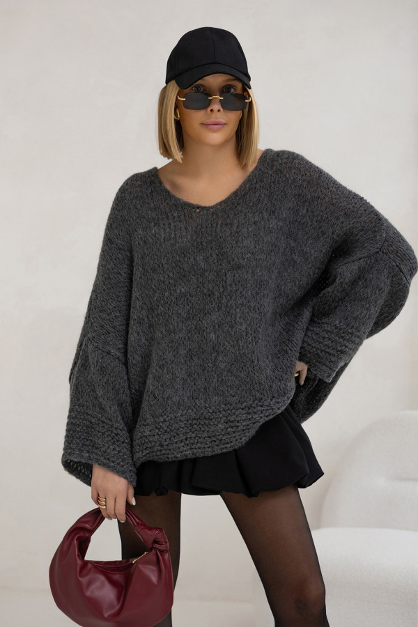 Sweter oversize Alicja Grafit