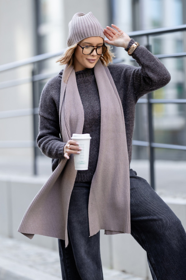 Komplet Elsa Czapka + Szal Cappuccino