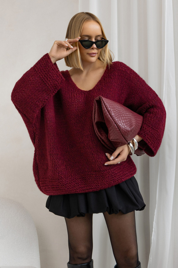 Sweter oversize Alicja Burgund 1